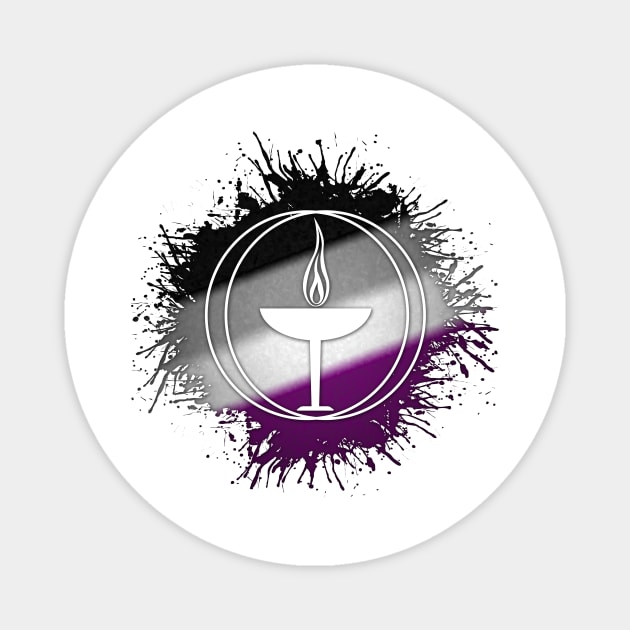 Paint Splatter Asexual Pride Flag Unitarian Universalism Symbol Magnet by LiveLoudGraphics